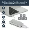 StarTech.com Adaptador de vídeo multipuerto USB-C con HDMI, VGA, Mini DisplayPort o DVI – Adaptador de monitor USB Type-C a HDMI 1.4 o mDP 1.2 (4K) – VGA o DVI (1080p) – Aluminio plateado