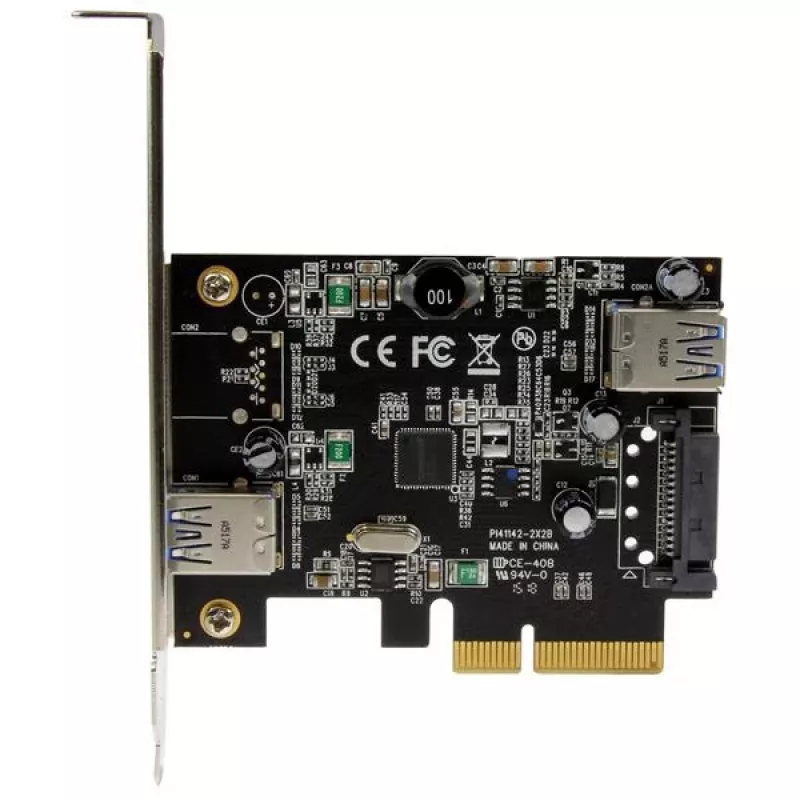 StarTech.com Tarjeta USB 3.1 (10Gbps) de 2 puertos – USB-A, 1x externo, 1x interno – PCIe