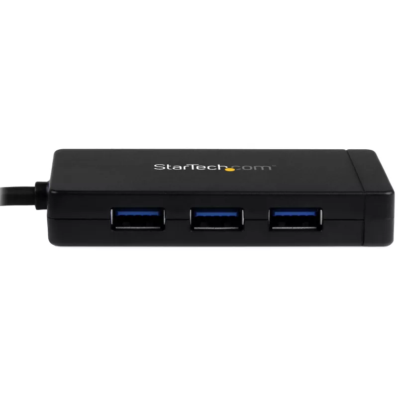 StarTech.com Hub USB 3.0 de 3 puertos más Gigabit Ethernet – USB-C – Incluye fuente de alimentación
