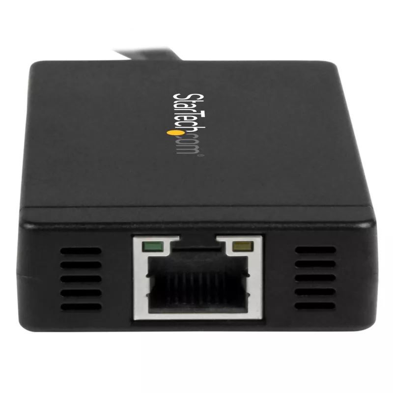 StarTech.com Hub USB 3.0 de 3 puertos más Gigabit Ethernet – USB-C – Incluye fuente de alimentación