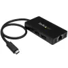 StarTech.com Hub USB 3.0 de 3 puertos más Gigabit Ethernet – USB-C – Incluye fuente de alimentación