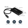 StarTech.com Hub USB 3.0 de 3 puertos más Gigabit Ethernet – USB-C – Incluye fuente de alimentación