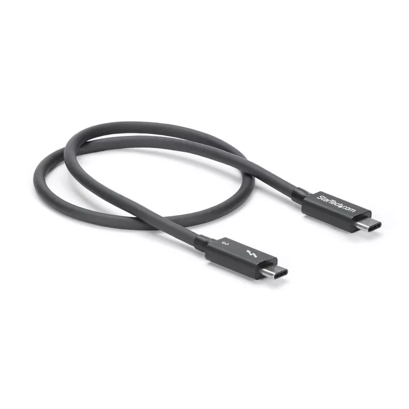 StarTech.com Cable USB-C Thunderbolt 3 de 0,5 m (40 Gbit/s) – Compatible con Thunderbolt, USB y DisplayPort