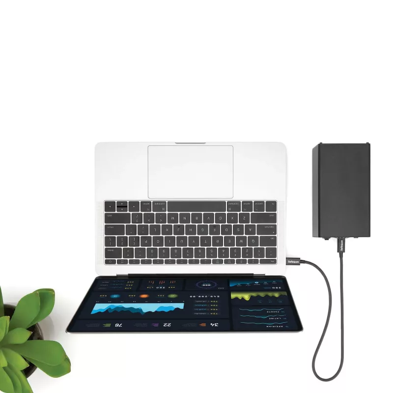 StarTech.com Cable USB-C Thunderbolt 3 de 0,5 m (40 Gbit/s) – Compatible con Thunderbolt, USB y DisplayPort