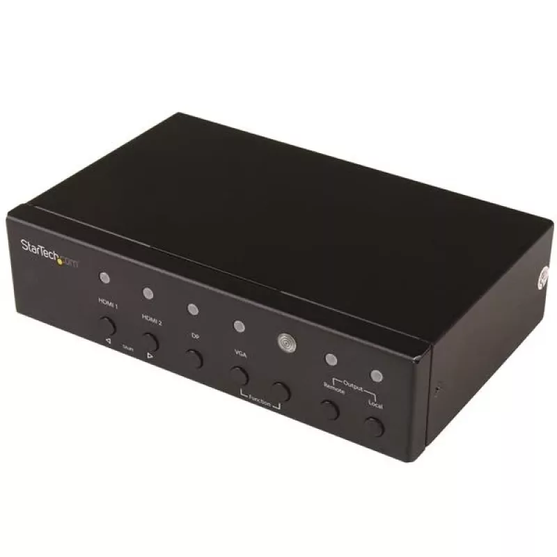 StarTech.com Extensor HDBaseT multi-entrada con conmutador integrado – DisplayPort, VGA y HDMI sobre CAT5e o CAT6 – Hasta 4K