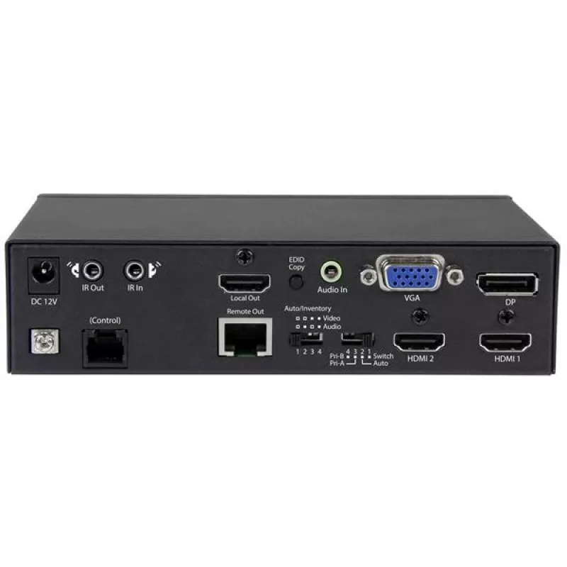 StarTech.com Extensor HDBaseT multi-entrada con conmutador integrado – DisplayPort, VGA y HDMI sobre CAT5e o CAT6 – Hasta 4K