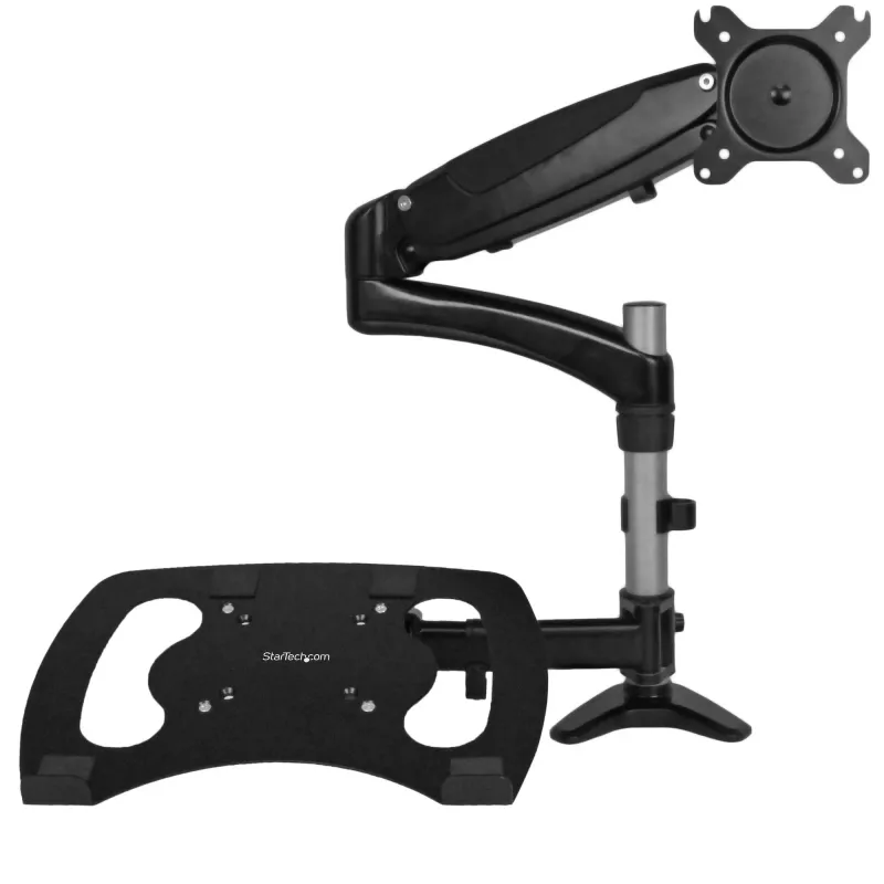 StarTech.com Brazo de monitor de escritorio con soporte para portátil – Movimiento completo – Articulado