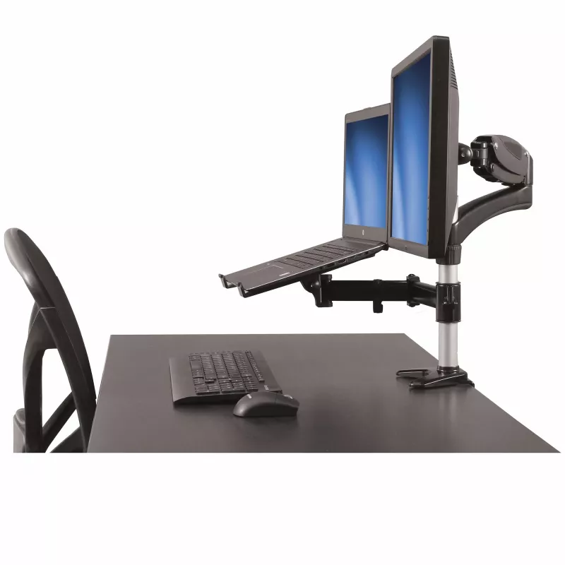 StarTech.com Brazo de monitor de escritorio con soporte para portátil – Movimiento completo – Articulado