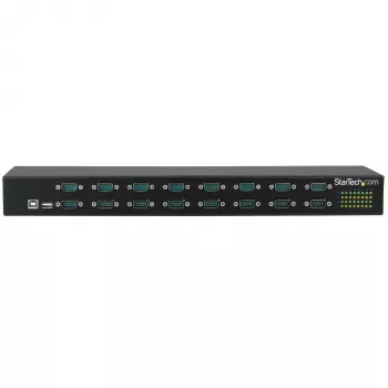 StarTech.com Hub adaptador USB a serie de 16 puertos, USB 2.0 Tipo-B, Serie, 480 Mbit/s, negro, acero, 36 W