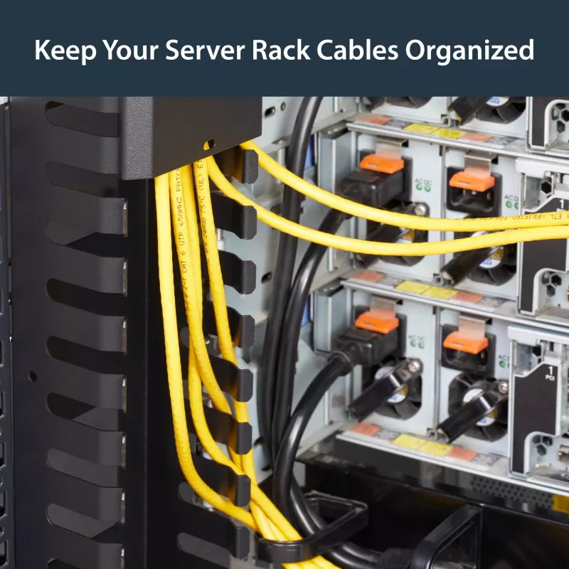 StarTech.com Organizador de cables vertical con canales para dedos – 0U – 3 pies