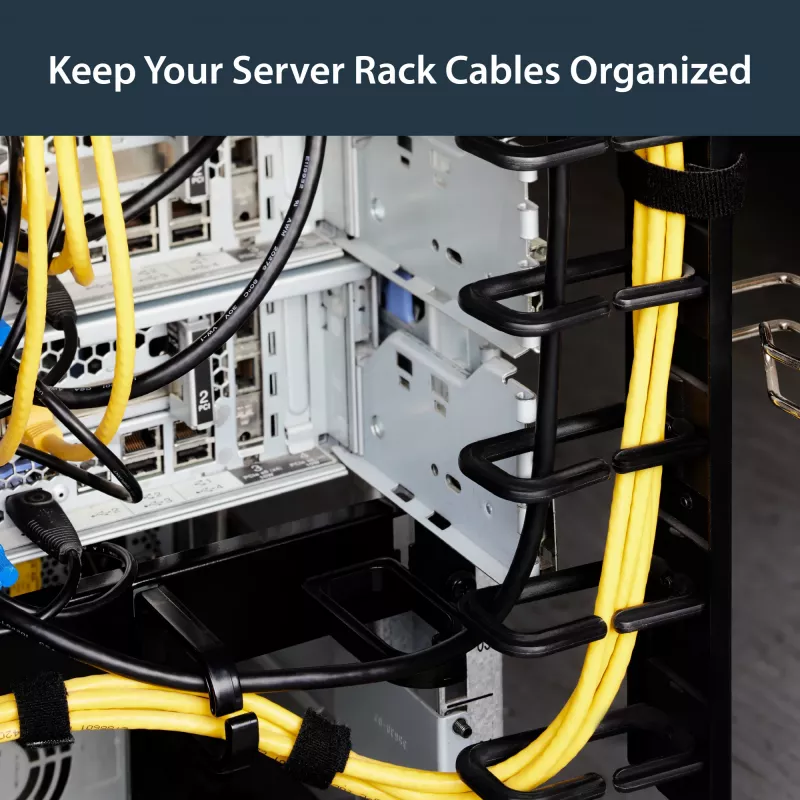 StarTech.com Organizador de cables vertical con ganchos en D – 0U – 2,8 pies