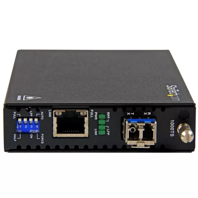 StarTech.com Convertidor de medios Gigabit Ethernet de cobre a fibra óptica – SM LC – 20 km