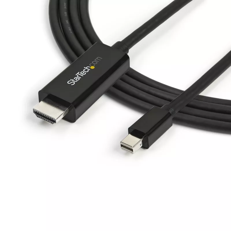 StarTech.com Cable Mini DisplayPort a HDMI de 3 m – Vídeo 4K 30 Hz – Cable adaptador mDP a HDMI – Mini DP o Thunderbolt 1/2 de Mac/PC a monitor/pantalla HDMI – Cable convertidor mDP a HDMI