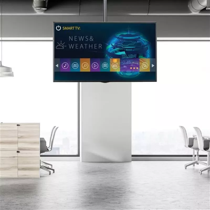 StarTech.com Soporte de techo para TV – Soporte universal de pantalla única colgante totalmente articulado con barra telescópica ajustable – Inclinación / giro – Soporte VESA para pantallas de 32 a 75 pulgadas