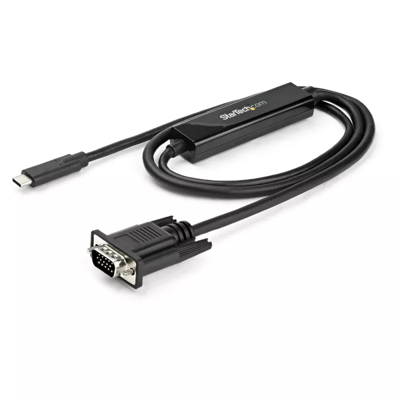 StarTech.com Cable USB-C a VGA de 1 m – 1920x1200/1080p cable adaptador de vídeo activo USB Type-C a VGA – Compatible con Thunderbolt 3 – Portátil a monitor/proyector VGA – DP Alt Mode HBR2