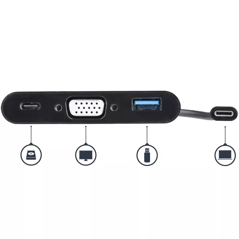 StarTech.com Adaptador multipuerto USB-C VGA – Puerto USB 3.0 – 60W PD
