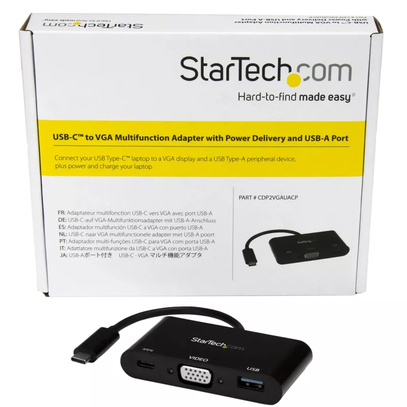 StarTech.com Adaptador multipuerto USB-C VGA – Puerto USB 3.0 – 60W PD