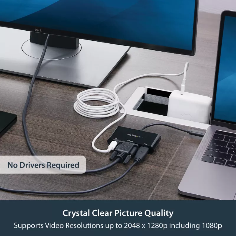 StarTech.com Adaptador multipuerto USB-C VGA – Puerto USB 3.0 – 60W PD