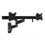StarTech.com Soporte de pared para dos monitores – Soporte de pared VESA articulado y ergonómico para 2 pantallas de 24 pulgadas – Barra transversal ajustable y sincronizada – Inclinación/giro/rotación – Soporte para doble pantalla