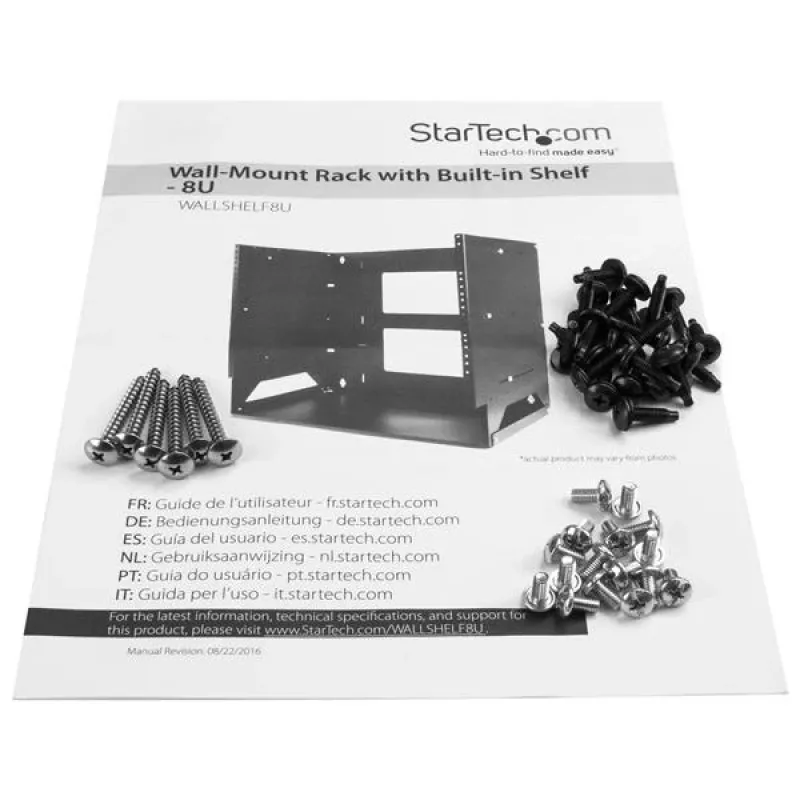 StarTech.com Rack de servidor de pared con estante integrado – Acero macizo – 8U