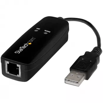 StarTech.com Módem fax USB 2.0 - Módem/dongle/adaptador de marcación telefónica por hardware externo V.92 de 56K - Módem fax para ordenador/portátil - USB a conector telefónico - Módem de datos USB - Fax por red/CMR/POS