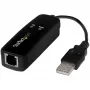 StarTech.com Módem fax USB 2.0 - Módem/dongle/adaptador de marcación telefónica por hardware externo V.92 de 56K - Módem fax para ordenador/portátil - USB a conector telefónico - Módem de datos USB - Fax por red/CMR/POS