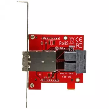 StarTech.com Adaptador Mini-SAS – Doble SFF-8643 a SFF-8644 – con soportes de perfil completo y bajo – 12 Gbit/s