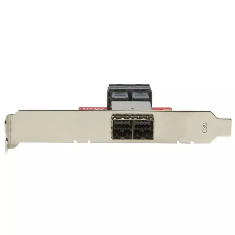 StarTech.com Adaptador Mini-SAS – Doble SFF-8643 a SFF-8644 – con soportes de perfil completo y bajo – 12 Gbit/s