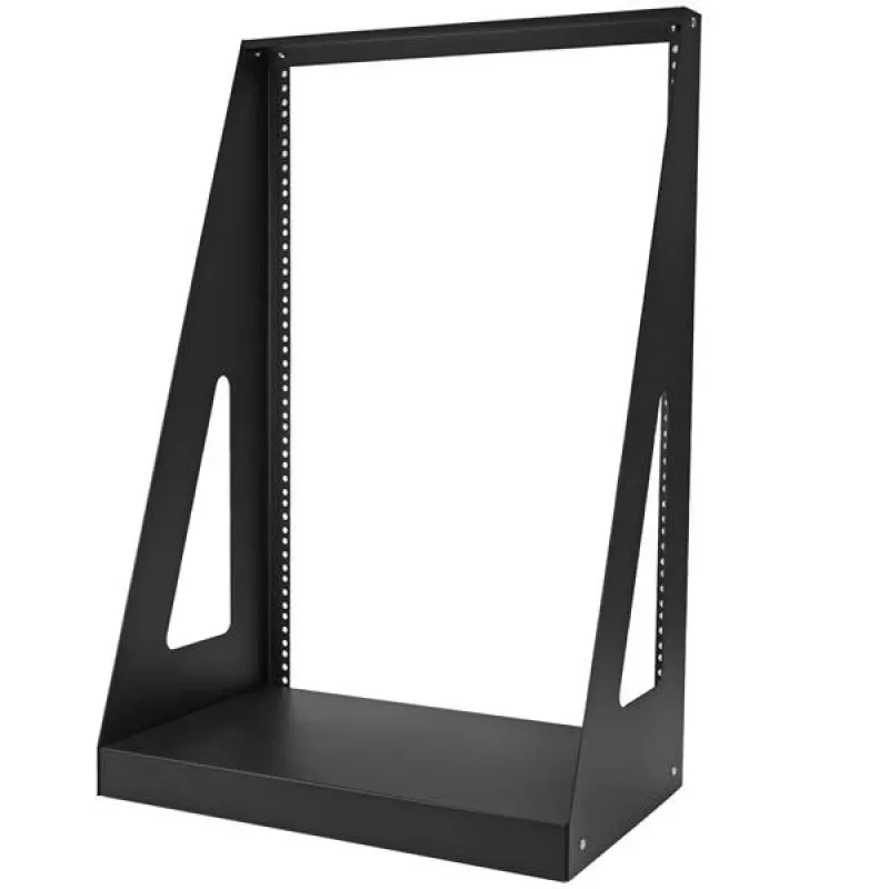 StarTech.com Rack de servidor de sobremesa de 2 postes y 16U de alto rendimiento, rack de ordenador abierto pequeño de 19 pulgadas, rack de red compacto para equipos de AV/estudio/datos/IT, conforme a TAA – rack de dos postes autónomo para casa/oficina