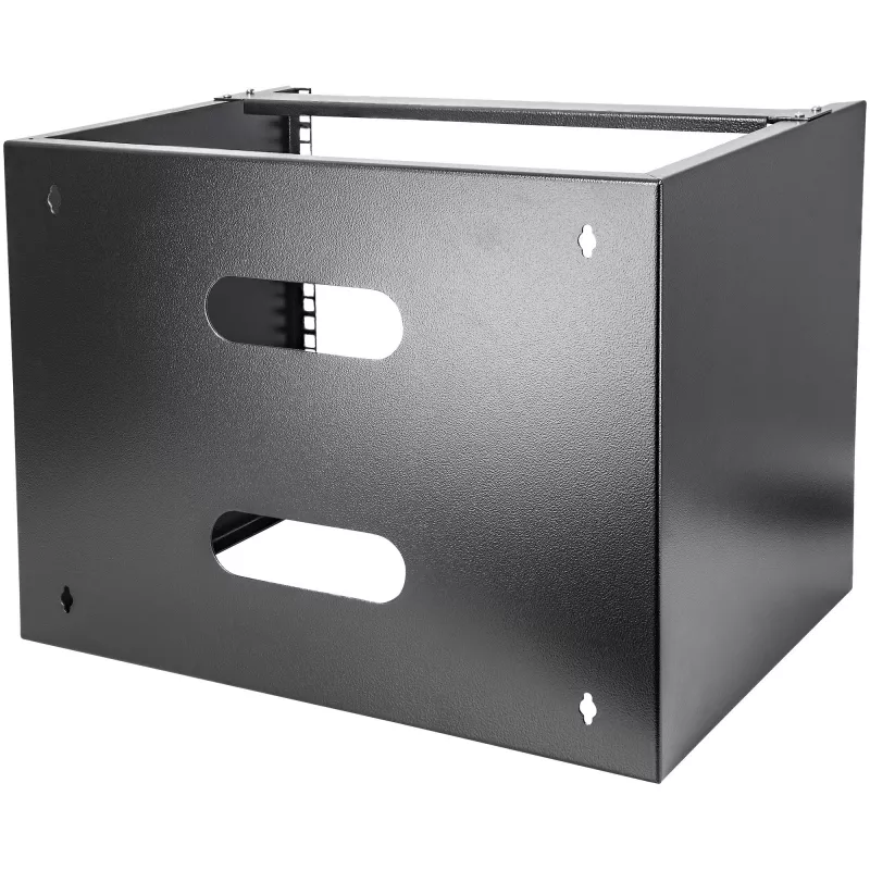 StarTech.com Rack de red de montaje en pared 8U - 36 cm de profundidad (Low Profile) - Soporte para panel de parcheo de 48 cm (19 pulgadas) para servidores y equipos IT planos, conmutadores de red - Capacidad de carga 36 kg, Negro