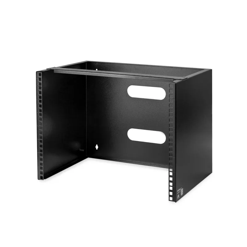 StarTech.com Rack de red de montaje en pared 8U - 36 cm de profundidad (Low Profile) - Soporte para panel de parcheo de 48 cm (19 pulgadas) para servidores y equipos IT planos, conmutadores de red - Capacidad de carga 36 kg, Negro