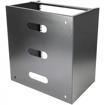 StarTech.com Rack de red de pared 12U – 14 pulgadas de profundidad (perfil plano) – Soporte para panel de parcheo de 19 pulgadas para servidores y equipos IT planos, switches de red – Capacidad de carga de 125 lbs/57 kg, negro