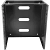 StarTech.com Rack de red de pared 12U – 14 pulgadas de profundidad (perfil plano) – Soporte para panel de parcheo de 19 pulgadas para servidores y equipos IT planos, switches de red – Capacidad de carga de 125 lbs/57 kg, negro