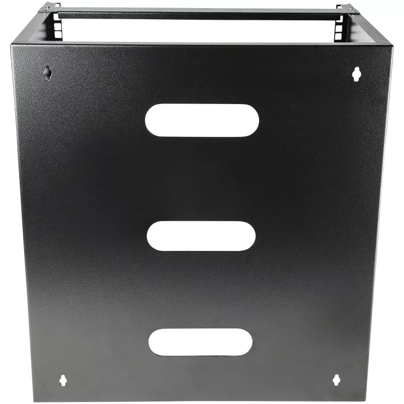 StarTech.com Rack de red de pared 12U – 14 pulgadas de profundidad (perfil plano) – Soporte para panel de parcheo de 19 pulgadas para servidores y equipos IT planos, switches de red – Capacidad de carga de 125 lbs/57 kg, negro