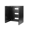 StarTech.com Rack de red de pared 12U – 14 pulgadas de profundidad (perfil plano) – Soporte para panel de parcheo de 19 pulgadas para servidores y equipos IT planos, switches de red – Capacidad de carga de 125 lbs/57 kg, negro