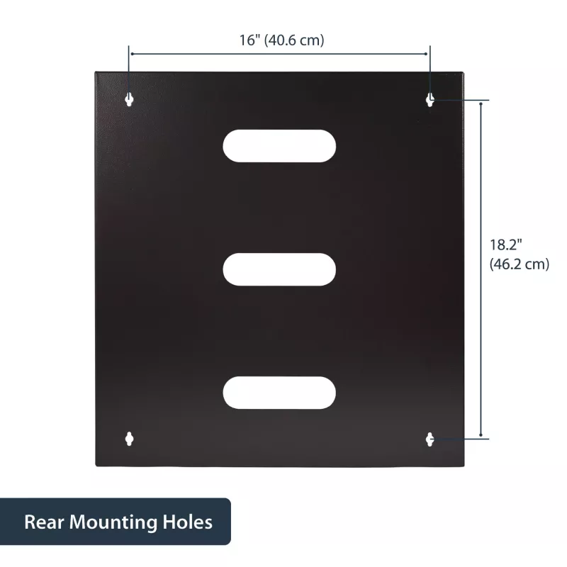 StarTech.com Rack de red de pared 12U – 14 pulgadas de profundidad (perfil plano) – Soporte para panel de parcheo de 19 pulgadas para servidores y equipos IT planos, switches de red – Capacidad de carga de 125 lbs/57 kg, negro
