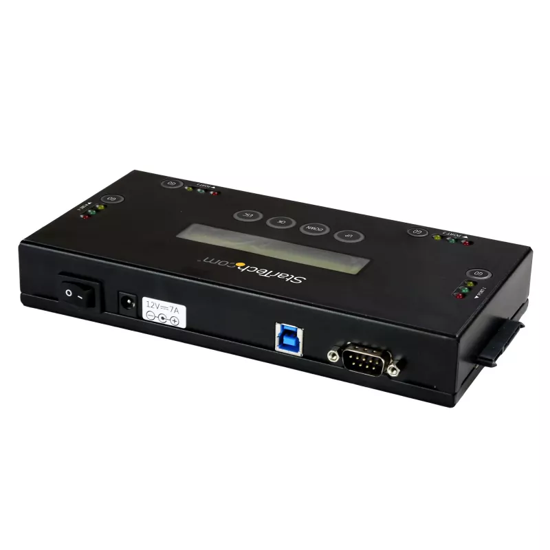 StarTech.com Borrador de discos duros SSD/HDD de 4 bahías - SATA de 2.5 pulgadas y 3.5 pulgadas - Sanitizador de discos externo autónomo sin host con borrado seguro - 9 modos de borrado - Puerto de impresora RS232 - Compatible con NIST/DOD y TAA