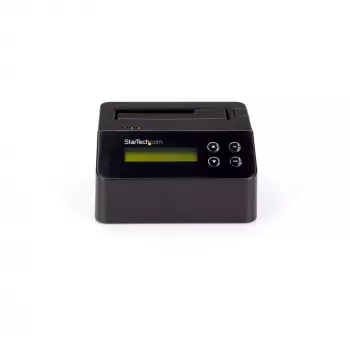 StarTech.com Borrador de discos duros de una bahía, sanitizador de HDD/SSD autónomo, 4Kn, USB 3.0 a SATA III (6 Gbit/s), 9 modos de borrado, pantalla LCD, dock sanitizador de discos duros con borrado seguro, puerto de impresora DB-9, conforme a TAA