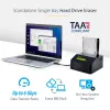 StarTech.com Borrador de discos duros de una bahía, sanitizador de HDD/SSD autónomo, 4Kn, USB 3.0 a SATA III (6 Gbit/s), 9 modos de borrado, pantalla LCD, dock sanitizador de discos duros con borrado seguro, puerto de impresora DB-9, conforme a TAA