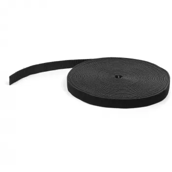 StarTech.com Rollo de cierre de gancho y bucle de 50ft - Bridas de cables reutilizables cortables a medida - Cinta adhesiva industrial para cables a granel / Fundas de tela ajustables negro / Bridas de gestión de cables autoadherentes reutilizables