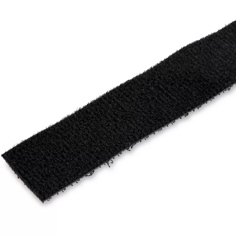 StarTech.com Rollo de cierre de gancho y bucle de 50ft - Bridas de cables reutilizables cortables a medida - Cinta adhesiva industrial para cables a granel / Fundas de tela ajustables negro / Bridas de gestión de cables autoadherentes reutilizables
