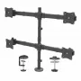 StarTech.com Brazo de monitor cuádruple para montaje en mesa – Soporte VESA ergonómico para 4 monitores 2x2 de hasta 27 pulgadas – Montaje en mástil articulado y ajustable en altura – Función de inclinación/giro/rotación para pantalla LCD/LED – Pinza de mesa/pasacables