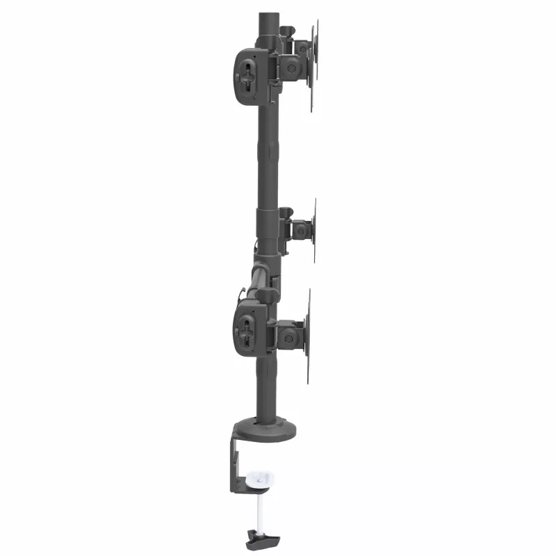 StarTech.com Brazo de monitor cuádruple para montaje en mesa – Soporte VESA ergonómico para 4 monitores 2x2 de hasta 27 pulgadas – Montaje en mástil articulado y ajustable en altura – Función de inclinación/giro/rotación para pantalla LCD/LED – Pinza de mesa/pasacables