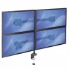 StarTech.com Brazo de monitor cuádruple para montaje en mesa – Soporte VESA ergonómico para 4 monitores 2x2 de hasta 27 pulgadas – Montaje en mástil articulado y ajustable en altura – Función de inclinación/giro/rotación para pantalla LCD/LED – Pinza de mesa/pasacables