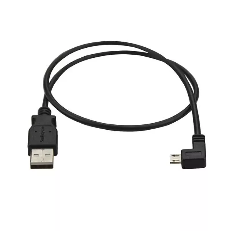 StarTech.com Cable de carga y sincronización Micro-USB M/M – Micro-USB en ángulo izquierdo – 24 AWG – 0,5 m