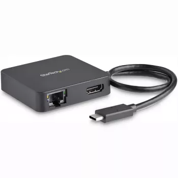 StarTech.com Adaptador multipuerto USB-C - Mini dock USB-C portátil con vídeo 4K-HDMI - Gigabit Ethernet, hub USB 3.0 (1x USB-A, 1x USB-C) - Adaptador multipuerto USB Type-C - Compatible con Thunderbolt 3
