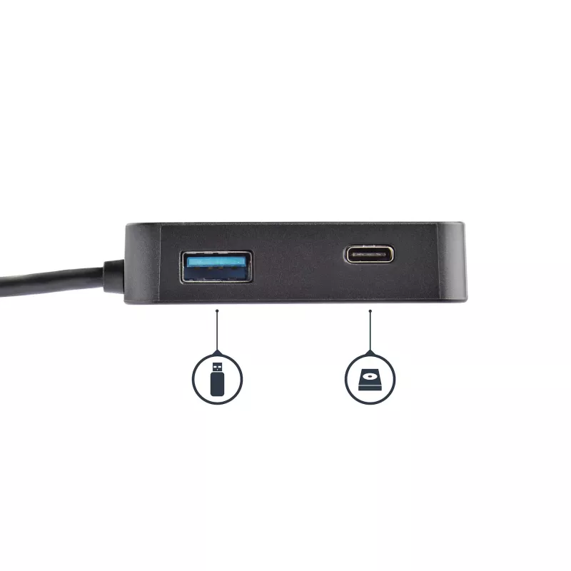 StarTech.com Adaptador multipuerto USB-C - Mini dock USB-C portátil con vídeo 4K-HDMI - Gigabit Ethernet, hub USB 3.0 (1x USB-A, 1x USB-C) - Adaptador multipuerto USB Type-C - Compatible con Thunderbolt 3
