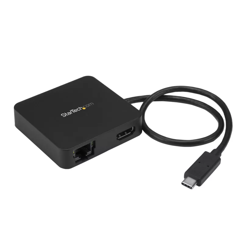 StarTech.com Adaptador multipuerto USB-C - Mini dock USB-C portátil con vídeo 4K-HDMI - Gigabit Ethernet, hub USB 3.0 (1x USB-A, 1x USB-C) - Adaptador multipuerto USB Type-C - Compatible con Thunderbolt 3