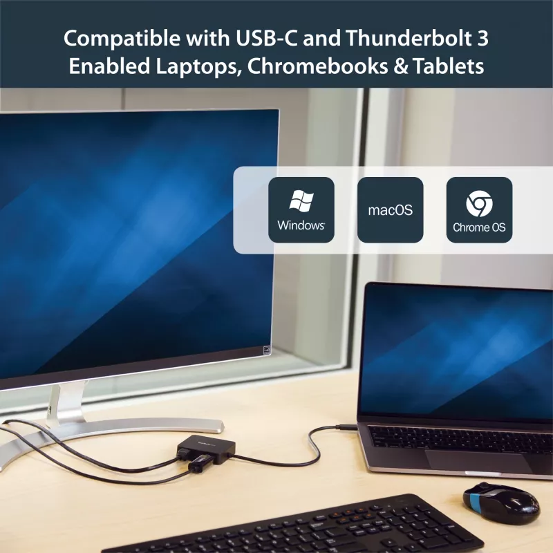 StarTech.com Adaptador multipuerto USB-C - Mini dock USB-C portátil con vídeo 4K-HDMI - Gigabit Ethernet, hub USB 3.0 (1x USB-A, 1x USB-C) - Adaptador multipuerto USB Type-C - Compatible con Thunderbolt 3
