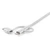 StarTech.com Cable de carga múltiple USB de 1 m – USB a Micro-USB o USB-C o Lightning para iPhone/iPad/iPod/Android – certificado Apple MFi – cargador USB 3 en 1 – trenzado